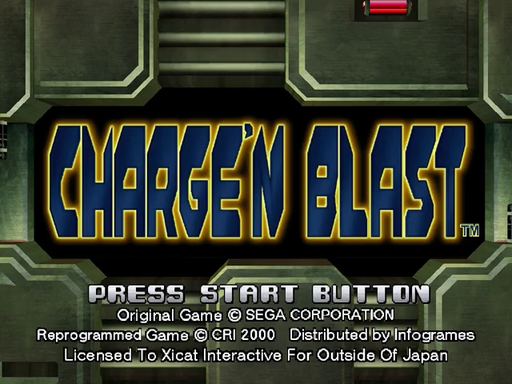 Charge N' Blast title screen for Sega Dreamcast